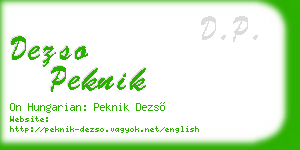 dezso peknik business card